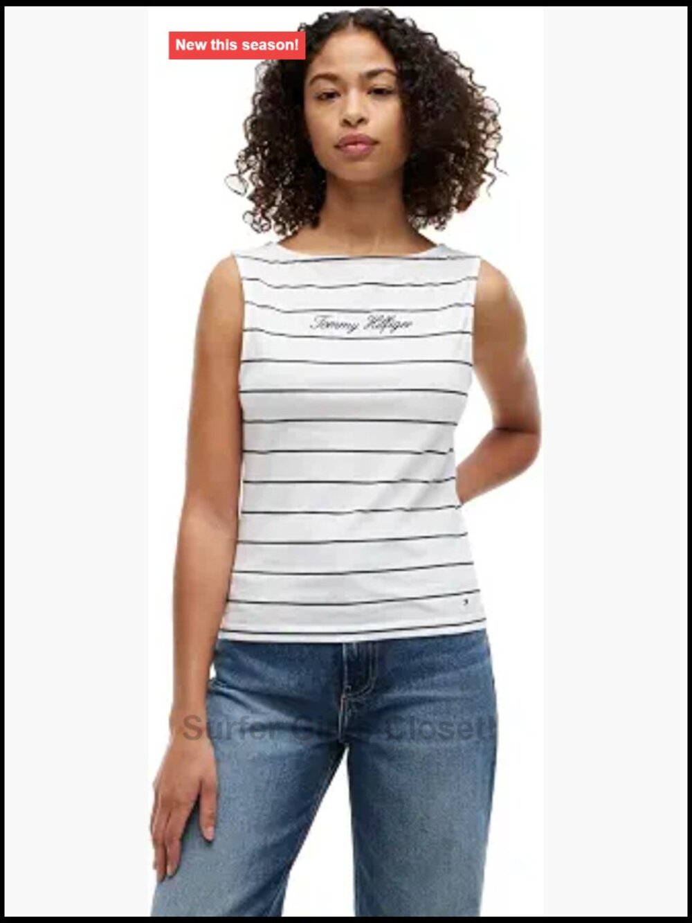 Sleeveless Cotton Boat Neck Tank Top Slim Fit Stretch